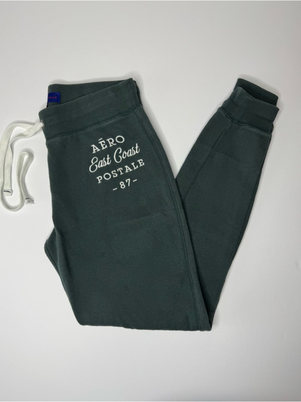 Aeropostale Y2K Jogger Sweatpants XS Green Logo Drawstring Lounge Pants